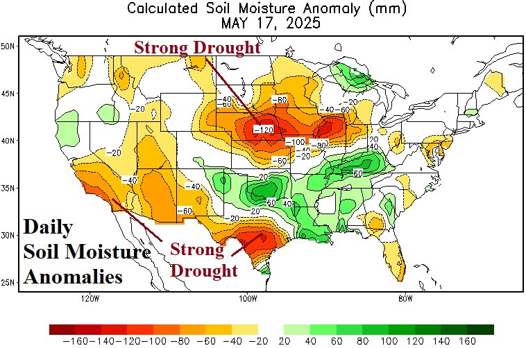 A map of soil moisture AI-generated content may be incorrect.