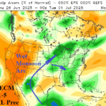 A map of the united states with weather forecast AI-generated content may be incorrect.