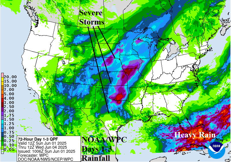 A map of the united states with weather forecast AI-generated content may be incorrect.