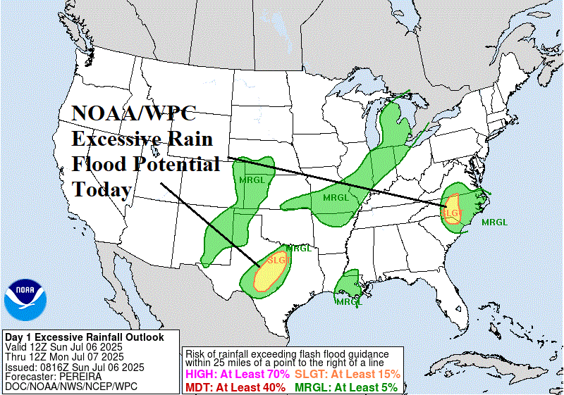 A map of the united states with rain forecast AI-generated content may be incorrect.