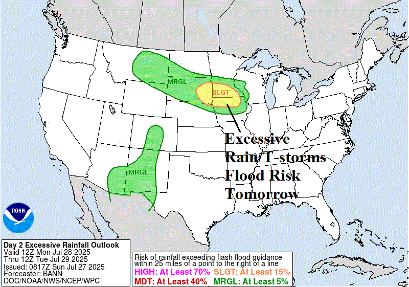 A map of the united states with rain forecasts AI-generated content may be incorrect.