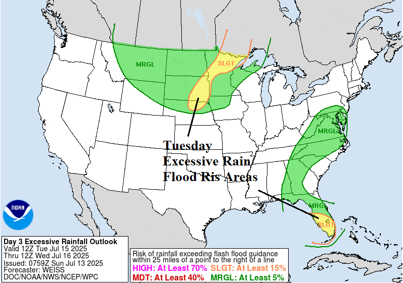 A map of the united states with weather forecast AI-generated content may be incorrect.