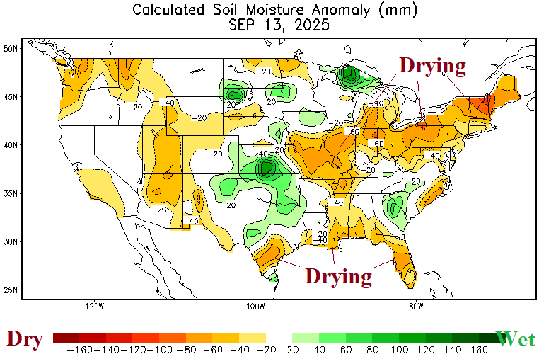 A map of soil moisture AI-generated content may be incorrect.