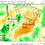 A map of the united states with weather AI-generated content may be incorrect.