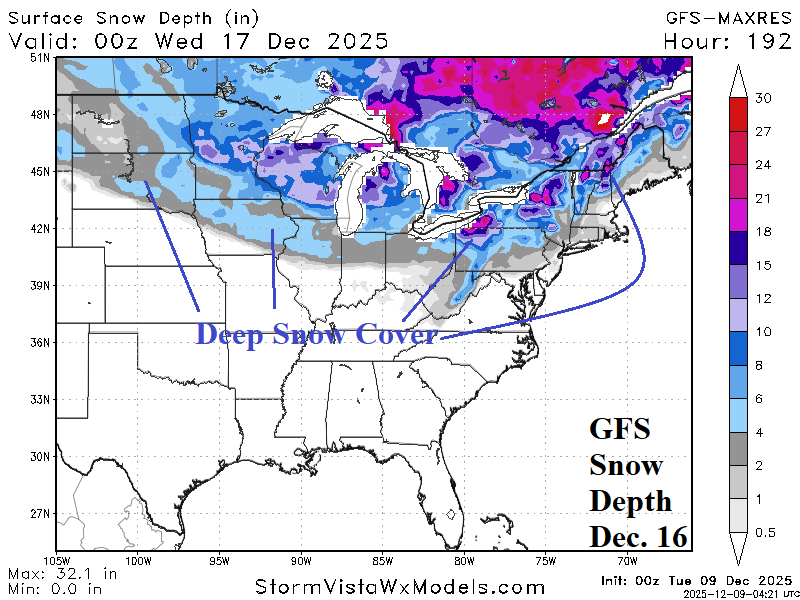 A map of the united states with snow AI-generated content may be incorrect.