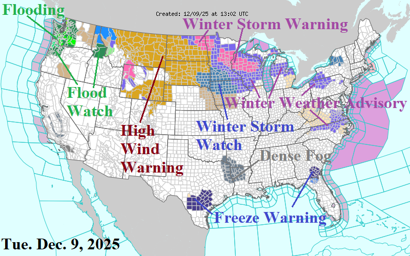 A map of the united states with weather forecasts AI-generated content may be incorrect.