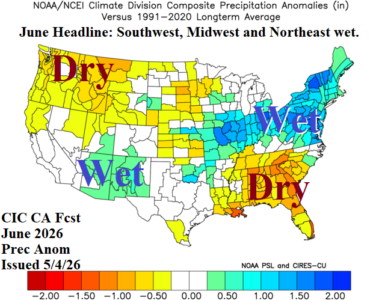 Updated Summer 2026 Outlook: Hot Northwest/West and Gulf States; Wet ...